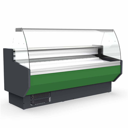 Vaiotec Topline Gastro-Kühltheke 200 – gebogenes Frontglas grün, 1985 × 800 mm