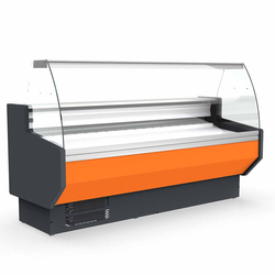 Vaiotec Topline Gastro-Kühltheke 100 – gebogenes Frontglas orange, 1025 × 800 mm