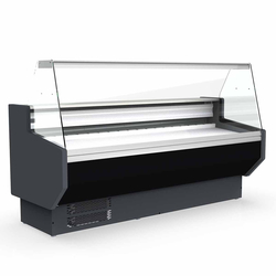 Vaiotec Topline Gastro-Kühltheke 200 – gerades Frontglas schwarz, 1985 × 800 mm