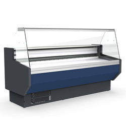 Vaiotec Topline Gastro-Kühltheke 200 – gerades Frontglas blau, 1985 × 800 mm