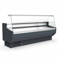 Vaiotec Topline Gastro-Kühltheke 250 – gerades Frontglas grau, 2465 × 800 mm