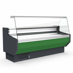 Vaiotec Topline Gastro-Kühltheke 250 – gerades Frontglas grün, 2465 × 800 mm