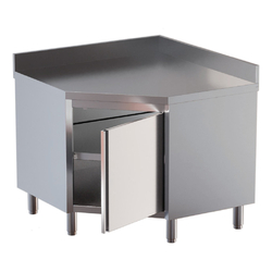 Vaiotec Topline Eckarbeitsschrank, Flügeltür und Aufkantung, passend für 700er Tiefe, 1000 × 1000 mm