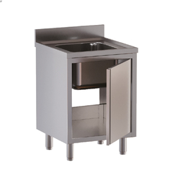 Vaiotec Topline Gastro-Spülschrank, 1 Becken mit Flügeltür, 600 × 700 mm