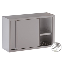 Vaiotec Topline Gastro-Wandhängeschrank, Schiebetüren und Abtropffläche, 1000 × 400 mm