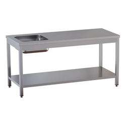 Vaiotec Topline Gastro-Cheftisch, Becken links, 2000 × 600 mm