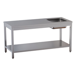 Vaiotec Topline Gastro-Cheftisch, Becken rechts, 2000 × 600 mm