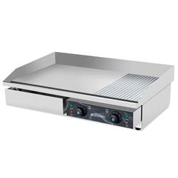 Vaiotec Elektro Gastro-Grillplatte, Grillfläche 1/3 gerillt und 2/3 glatt, 730 × 510 mm