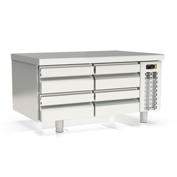 Vaiotec Topline Gastro-Unterbaukühltisch (Slim), 2-fach GN 1/1 mit 4 Schubladen, 1200 × 700 mm