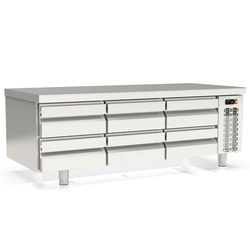 Vaiotec Topline Gastro-Unterbaukühltisch (Slim), 3-fach GN 1/1 mit 6 Schubladen, 1600 × 700 mm