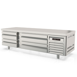 Vaiotec Topline Gastro-Unterbaukühltisch, 2-fach mit 4 Schubladen für GN 2/1 & GN 1/1, 1660 × 700 mm