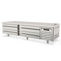 Vaiotec Topline Gastro-Unterbaukühltisch, 2-fach GN 2/1 mit 4 Schubladen, 2110 × 700 mm