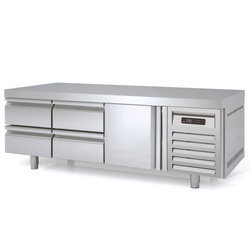 Vaiotec Topline Gastro-Unterbaukühltisch, 3-fach GN 1/1 mit 4 Schubladen, 1 Tür, 1795 × 700 mm