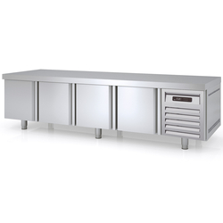 Vaiotec Topline Gastro-Unterbaukühltisch, 4-fach GN 1/1 mit 4 Türen, 2245 × 700 mm