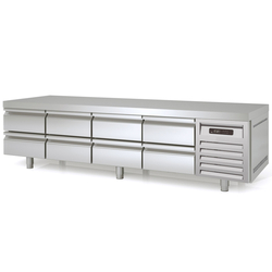 Vaiotec Topline Gastro-Unterbaukühltisch, 4-fach GN 1/1 mit 8 Schubladen, 2245 × 700 mm