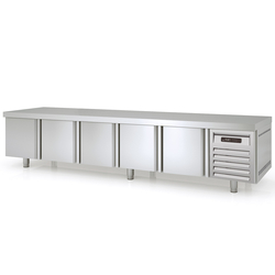 Vaiotec Topline Gastro-Unterbaukühltisch, 5-fach GN 1/1 mit 5 Türen, 2695 × 700 mm