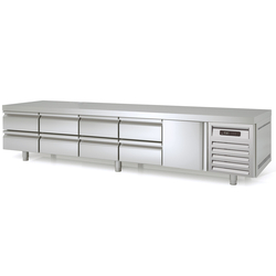 Vaiotec Topline Gastro-Unterbaukühltisch, 5-fach GN 1/1 mit 8 Schubladen, 1 Tür, 2695 × 700 mm