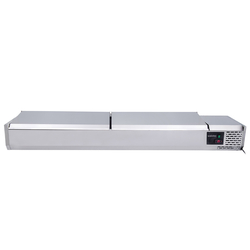 Vaiotec Gastro-Kühlaufsatz mit Edelstahldeckel, 9 x GN 1/3, 1980 × 395 mm