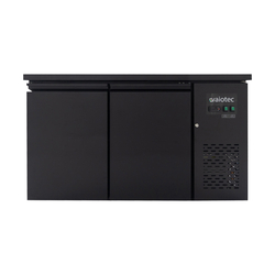 Vaiotec Gastro-Barkühltisch schwarz, 2 Türen – 280 l, 1465 × 520 mm