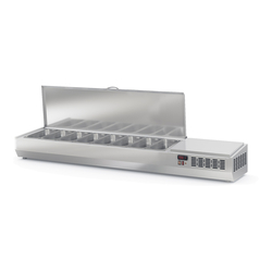 Vaiotec Topline Gastro-Kühlaufsatz mit Edelstahldeckel 8xGN1/3, 2020 × 396 mm
