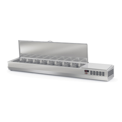 Vaiotec Topline Gastro-Kühlaufsatz mit Edelstahldeckel 9xGN1/4, 2020 × 336 mm