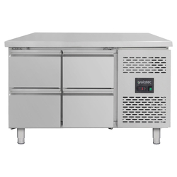 Vaiotec Gastro-Kühltisch, 4 Schubladen – Monoblock, 1360 × 700 mm