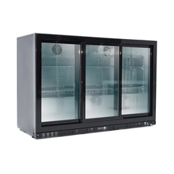 Vaiotec Gastro-Barkühlschrank schwarz, 3 Glasschiebetüren, Höhe 840 mm, 1350 × 520 mm