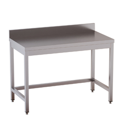 Vaiotec Topline Gastro-Arbeitstisch, unterfahrbar und Aufkantung, 1200 × 600 mm