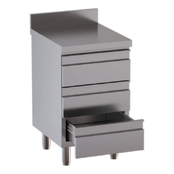 Vaiotec Topline Gastro-Schubladenschrank, 3 Schubladen & Aufkantung, 400 × 700 mm