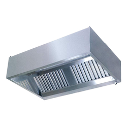 Vaiotec Gastro-Kasten-Wandhaube mit Motor und Regler, LED Beleuchtung, Filter Typ B, Edelstahl, 1400 × 900 mm