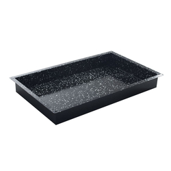 Hendi Gastronorm-Behälter, emailliert, GN 2/1, Schwarz, 650x530x(H)60mm, Rechteckig