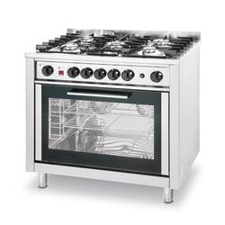 Tecnoeka Gasherd 5 Brenner mit Elektrobackofen