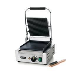 Hendi Kontaktgrill - Einzelversion, Oben gerillt, unten glatt, Grillfläche: Oben gerillt, unten glatt