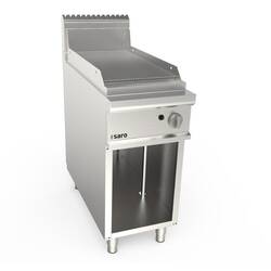 SARO Gasgriddleplatte 400mm breit Standgerät gerillt LQ