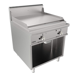 SARO Gasgriddleplatte 800 mm breit Standgerät gerillt Modell LQ / FTG4BAR