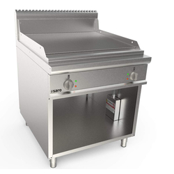 SARO Elektrogriddleplatte 800 mm breit Stand gerillt Modell LQ / FTG4BAR