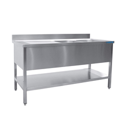 SARO Spültisch 2 Becken, rechts - B 1400 x T 600 mm