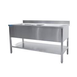 SARO Spültisch 2 Becken, links - B 1400 x T 700
