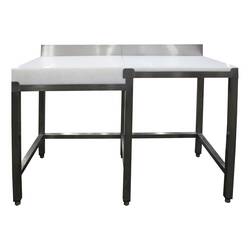 SARO Zerlegetisch mit Hackblock rechts mit Aufkantung 1200x500