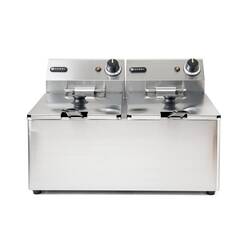 Hendi Fritteuse Kitchen Line 2 x 8 Liter, Inhalt: 16 Liter