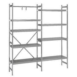 SARO Anbauregal 975 x 600 x 1800mm 4 glatte Böden
