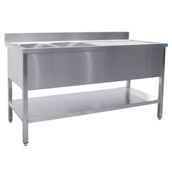 SARO Spültisch 2 Becken, links - B 1800 x T 600 mm