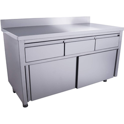 SARO Schiebetürenschrank mit 3 Schubladen und Aufkantung, 1600X700mm