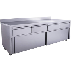 SARO Schiebetürenschrank mit 4 SchubladenAufkantung, 2000X700mm