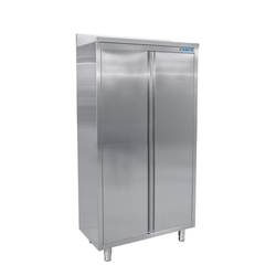 SARO Edelstahlhochschrank 2 Flügeltüren Breite 1000mm