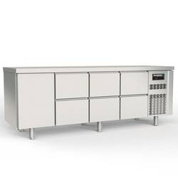 Bergman Profi-Line 700 Kühltisch 4-fach - 1 T / 6 S - GN 1/1