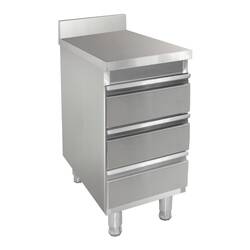 Bergman Basic-Line 600 Edelstahl-Schubladenschrank 3-fach/Aufkantung
