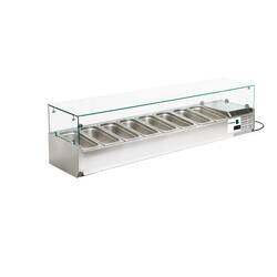 Bergman Basic-Line Kühlaufsatz mit Glasabdeckung 8 x GN 1/3