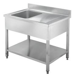Bergman Basic-Line Spültisch 100 x 70 x 85 cm - 1 Becken links