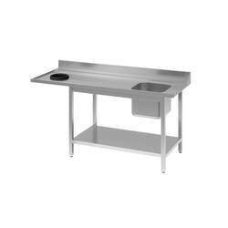 Bergman Profi-Line Zulauftisch 1800 mit Becken und Abfall-Loch - Anbau links